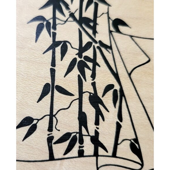 Kimono Asian Bamboo Rubber Stamp JudiKins 2295H Wood Mount Crafting 3.62 x 3.5 - Picture 6 of 16